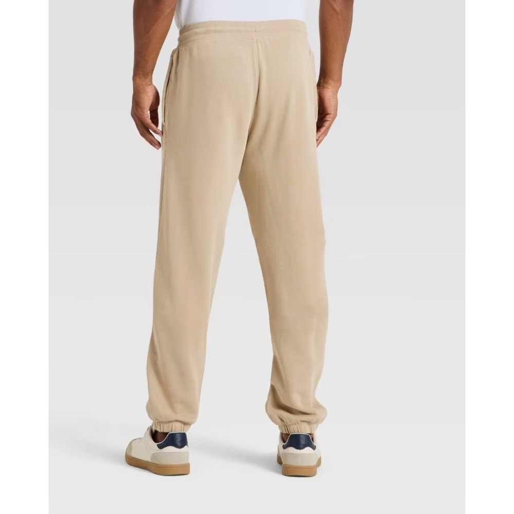 All in Motion | Mens French Terry Jogger Pants in Sand Tan Beige Size L NEW - Picture 3 of 10